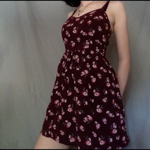 Maroon with floral Abercrombie dress